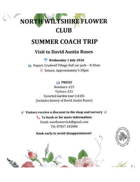 North Wiltshire Flower Club Summer Coach Trip to David Austin Roses